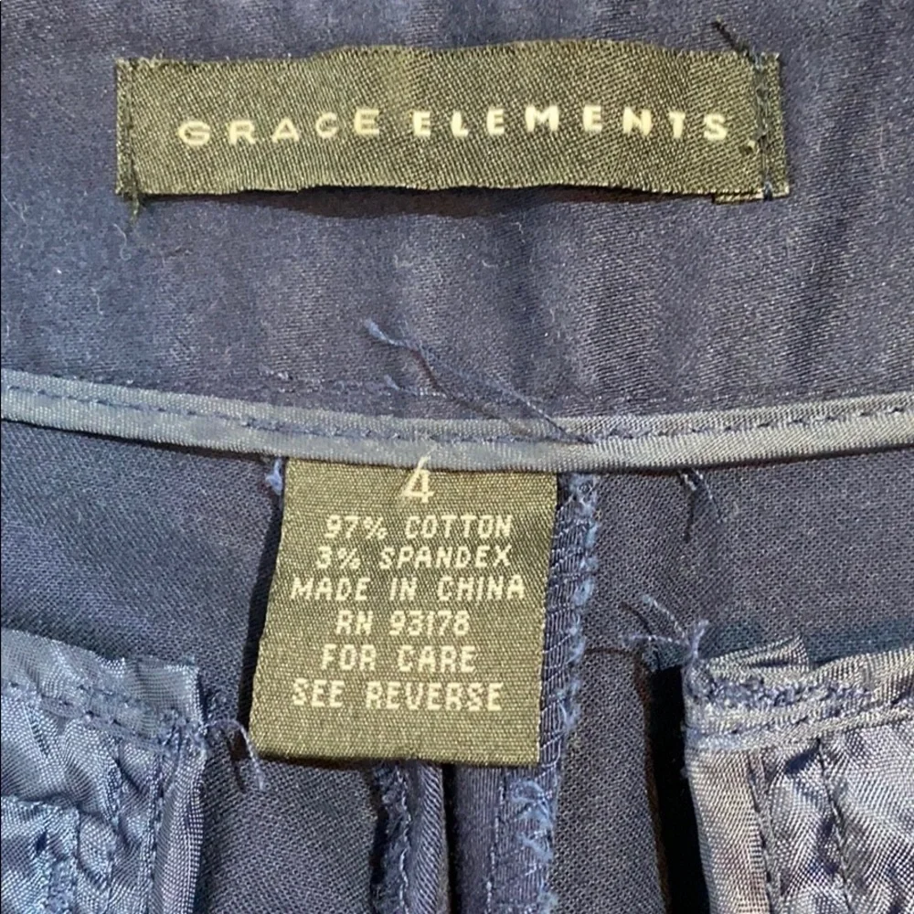 Grace Elements navy pants size 4